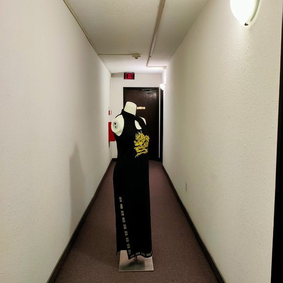 Dragon Print Women's Dress - Picture 2 of 6